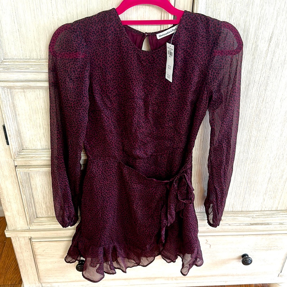 Abercrombie & Fitch purple leopard dress